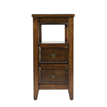 Load image into Gallery viewer, Distressed End Table With Two Drawers And Shelf - Brown
