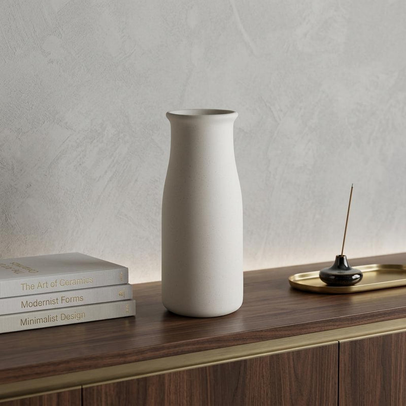 Ceramic Cylinder Table Vase (755421) - Cream