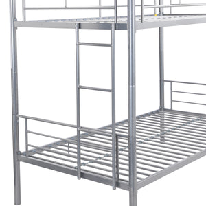 METAL BUNK BED WITH TRUNDLE  SILVER