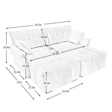 Load image into Gallery viewer, Sofa Set With Ottoman And Pillows, Textured, High Resilience Cushions
