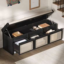 Load image into Gallery viewer, Entryway Shoe Bench With Drawers &amp; Button Tufted Cushion
