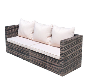 Rattan Patio Furniture Set Wicker Sofa Cushioned Sectional Furniture Set Garden Patio Sofa Set (4 Pieces, Brown)