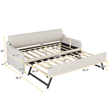 Load image into Gallery viewer, Upholstered Daybed With Trundle And USB Charging
