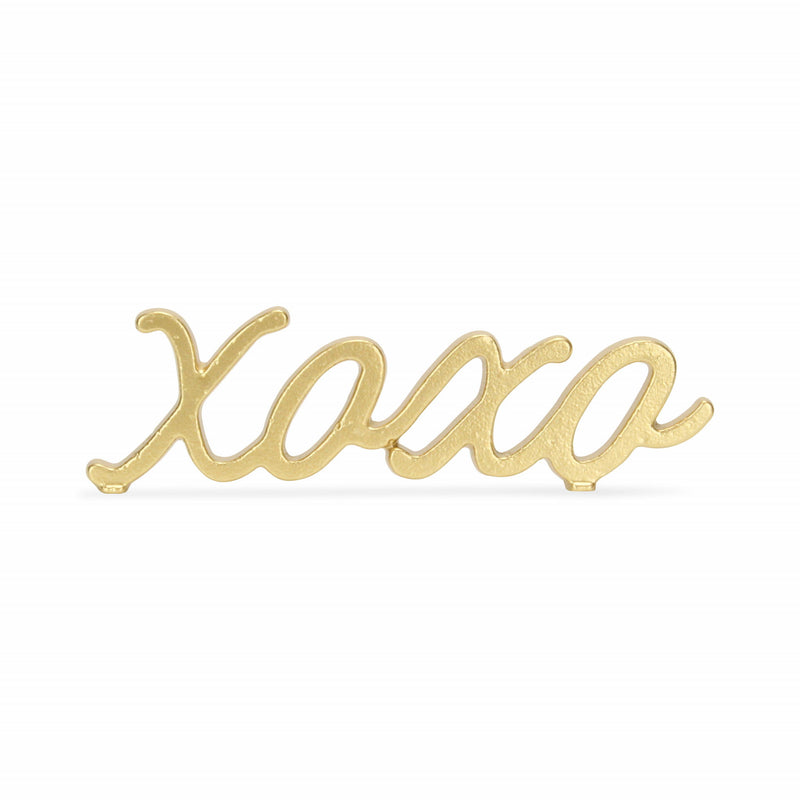 Hand Painted XOXO Sentiment Tabletop Sculpture - Gold