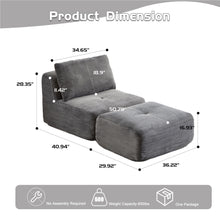 Load image into Gallery viewer, Single Chaise Longue With Movable Ottoman For Living Room
