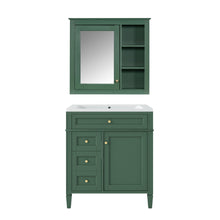 Load image into Gallery viewer, Bathroom Vanity With Medicine Cabinet, Royal Mirror Cabinet, Modern Bathroom Storage Cabinet With 2 Soft Closing Doors And 4 Drawers
