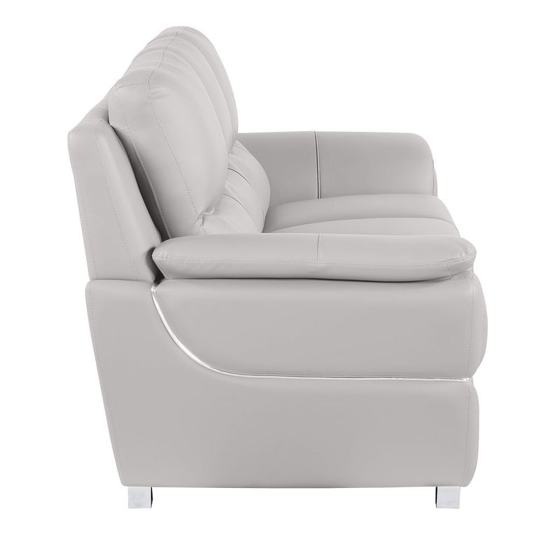Top Grain Leather Solid Wood Sofa (720443) - Light Gray