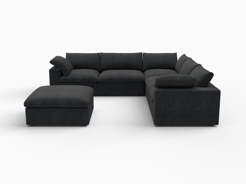 Blend Modular L Shaped Six Piece Corner Sectional - Black