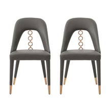 Load image into Gallery viewer, Upholstered In Faux Leather Dining Side Chairs (Set of 2) - Gray
