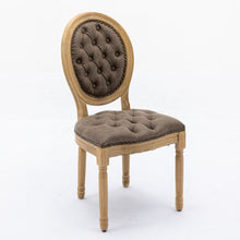 Load image into Gallery viewer, French Style Solid Wood Frame Antique Painting, Hand-Pulled Buckle Decoration Artificial Dining Chair With Nailhead Trim, Wood Legs
