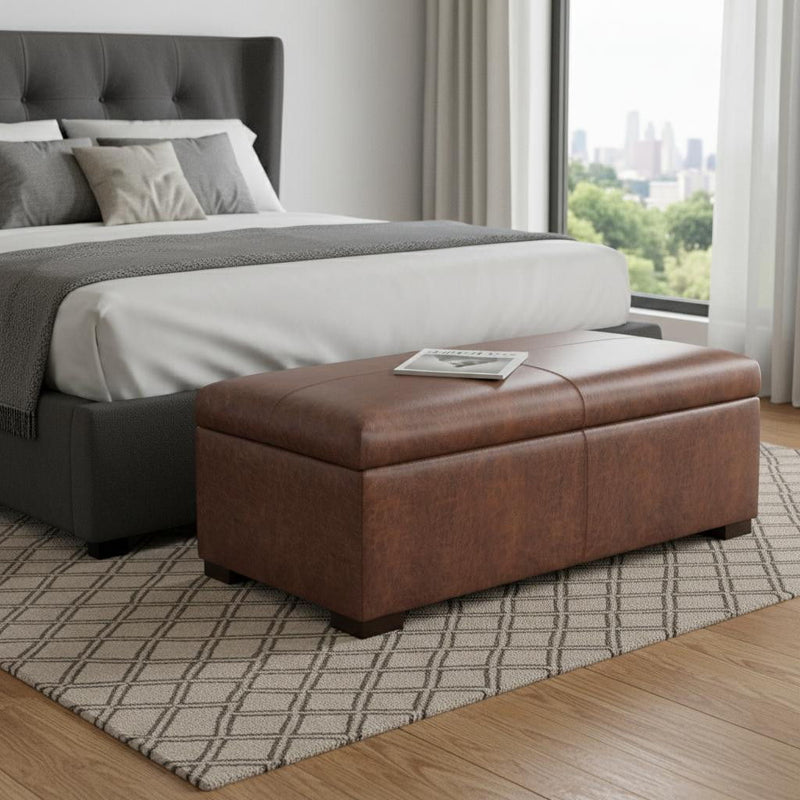 48" Storage Ottoman - Walnut / Brown