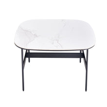 Load image into Gallery viewer, Modern Rectangular Rock Plate Coffee Table Open Space Design Golden Metal Frame Minimalist Living Room Center Table For Lounge Office - Black White
