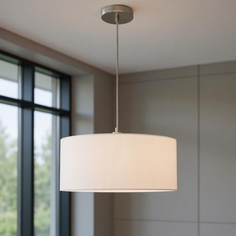 12" Dimmable Chandelier With Shades - Nickel