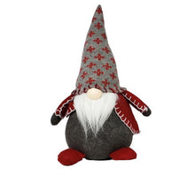 Load image into Gallery viewer, Fabric Christmas Santa Standing Gnome (527545) - Red / Gray / White
