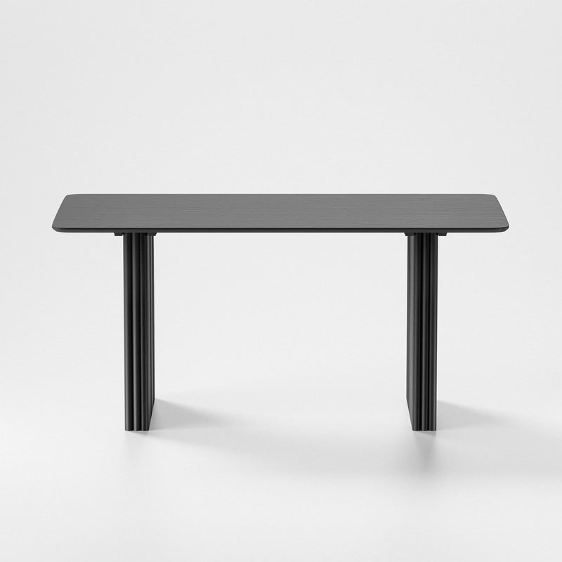 67" Wood Double Pedestal Base Dining Table - Black