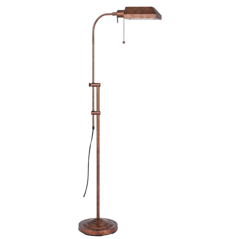 Adjustable Traditional Shaped Floor Lamp With Rust Square Shade - Rust