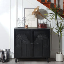 Load image into Gallery viewer, 2 Door Accent Cabinet Storage Cabinet With Adjustable Shelf - Black
