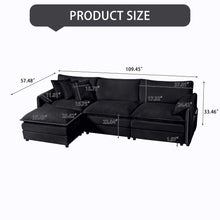 Load image into Gallery viewer, Modern Comfy Deep Seat Modular Sectional Sofa Cloud Couch With Ottoman
