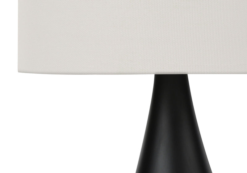 Metal Round Table Lamps With Ivory Drum Shade (Set of 2) - Black