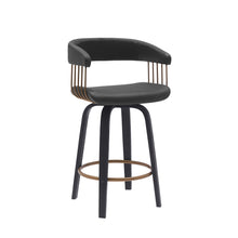 Load image into Gallery viewer, Faux Leather Swivel Counter Height Bar Chair - Black
