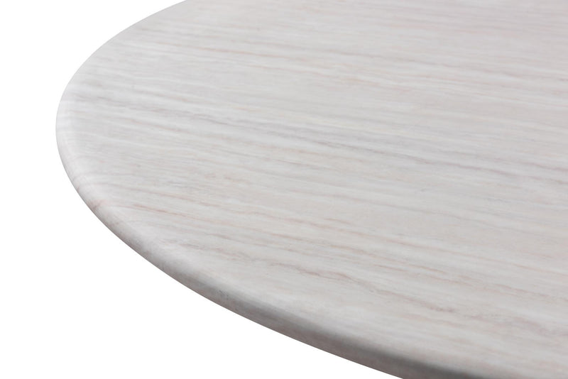 Marble Pedestal Base Round Top Dining Table - Beige