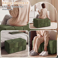 Load image into Gallery viewer, Modern Ottoman Foot Rest With Woven Design
