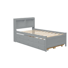 Load image into Gallery viewer, Twin Bed with Twin Trundle,Drawers,Grey
