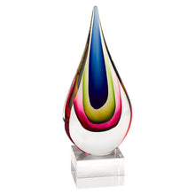 Load image into Gallery viewer, Murano Modern Abstract Tabletop Sculpture (376135) - Clear / Red / Blue
