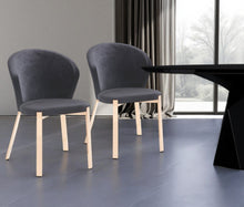 Load image into Gallery viewer, Velvet Wing Back Dining Side Chairs (Set of 2) - Black
