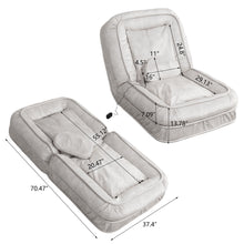 Load image into Gallery viewer, Upholstered Human Dog Bed And Pets, Bean Bag Floor Sofa With Massage Pillow, 5 Adjustable Positions &amp; 2 Soft Pillows
