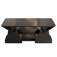 Load image into Gallery viewer, Geometric Engineered Coffee Table With Rounded Corners With Open Shelves
