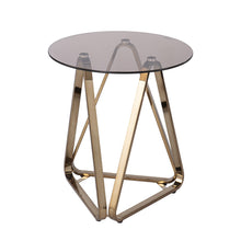 Load image into Gallery viewer, 24" Glass Iron Round End Table - Champagne
