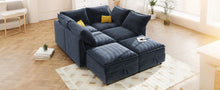 Load image into Gallery viewer, Versatile 6 Piece Modular Sofa Bed With Storage, Stylish Faux Double Layer Cushions, Comfortable &amp; Durable Design, Perfect For Any Living Space
