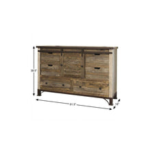 Load image into Gallery viewer, Solid Wood Six Drawer ,Triple Dresser - Brown
