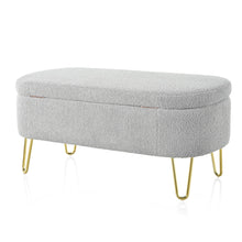 Load image into Gallery viewer, Upholstered Oval Storage Bench For Living Room
