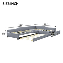 Load image into Gallery viewer, Upholstered Double Daybed With Trundle And Drawer
