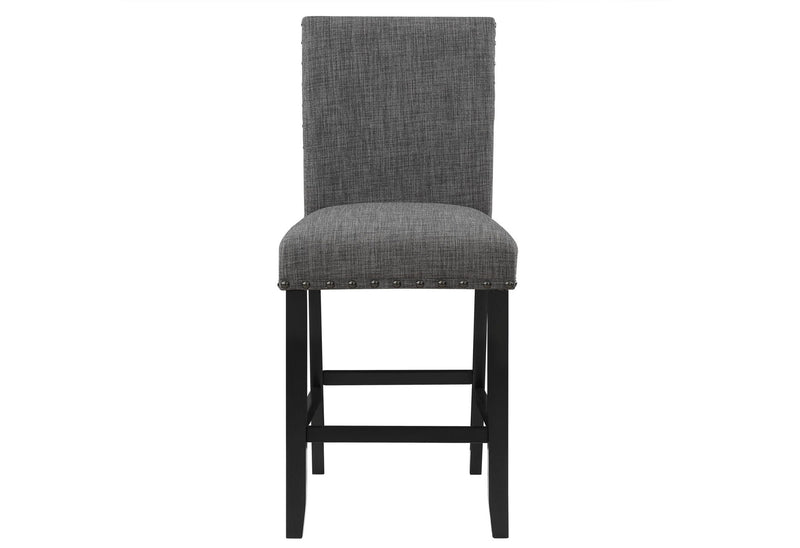 26" Wood Counter Height Bar Chairs (Set of 2) - Gray / Black