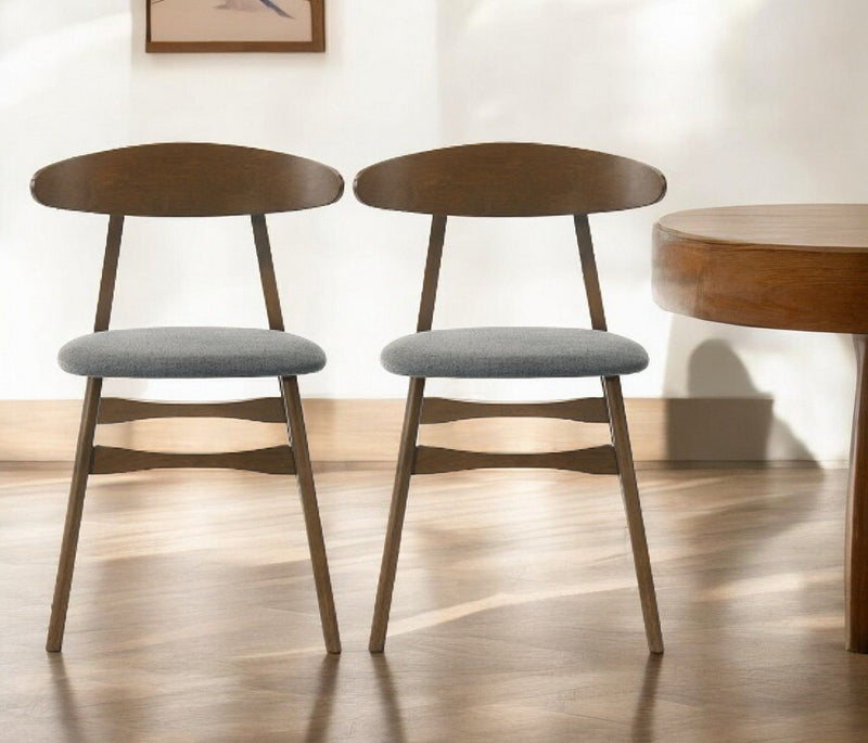 Upholstered Fabric Open Back Dining Room Side Chairs (Set of 2) - Gray