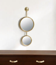 Load image into Gallery viewer, 29" Round Iron Framed Accent Mirror - Gold
