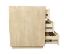 Load image into Gallery viewer, 24" Contemporary Solid Wood Ribbed Texturere Three Drawer Nightstand - Natural
