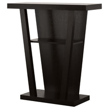 Load image into Gallery viewer, 2 Shelf Console Table With V Shape Design - Brown
