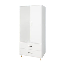 Load image into Gallery viewer, 71" Mirro Two Door Two Drawer Combo Dresser - White
