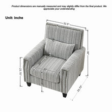 Load image into Gallery viewer, Accent Chair With Arms, Comfy Armchair For Living Room - Gray
