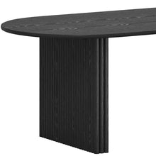 Load image into Gallery viewer, 79" Solid Wood Mirrored Oval Dining Table - Black
