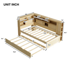 Load image into Gallery viewer, Daybed With Storage Shelves, USB Charging, And Trundle Bed
