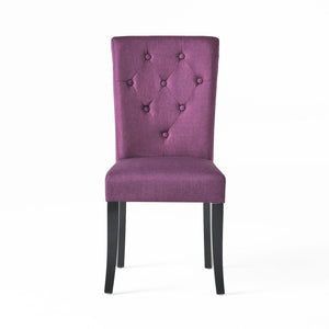 Upholstered Dining Chairs, Fabric Side Chairs, For Dining Room, Kitchen And Living Room (Set of 2) - Dark Purple