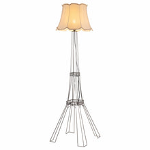 Load image into Gallery viewer, LED Light Changing Floor Lamp With Beige Bell Shade - Brass
