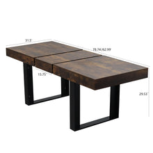 Load image into Gallery viewer, Extendable Dining Room Table For 6 8 10, Modern Farmhouse Wooden Kitchen Expanding Table, Long Large Expandable Dining Room Conference Table - Deep Rustic Brown

