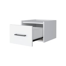 Load image into Gallery viewer, 13.8" x 13.2" x 9.8" One Drawer Faux Wood Floating Nightstand - White
