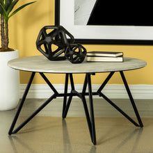 Load image into Gallery viewer, Travis - Round Top Coffee Table With Hairpin Legs - Gray / Black
